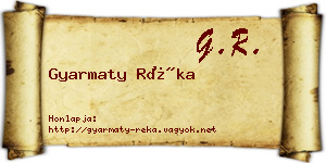 Gyarmaty Réka névjegykártya