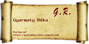Gyarmaty Réka névjegykártya